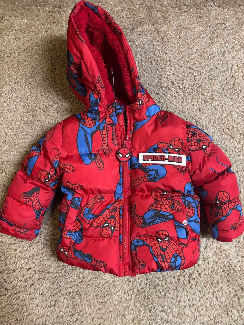Spiderman Red and Blue Puffer toddler boys 2T